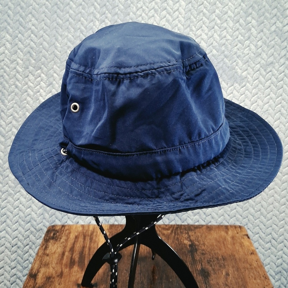 J.Crew Navy Blue Bucket Hat Adjustable Chin Strap Mesh Lining S-M